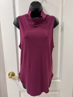 Free People Sleeveless Cowl Neck Tank Top in Plum S